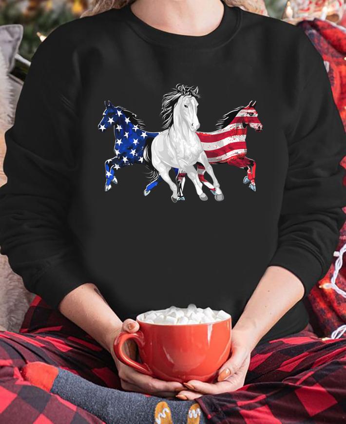 Horse American Flag Patriotic t-shirt sweatshirt