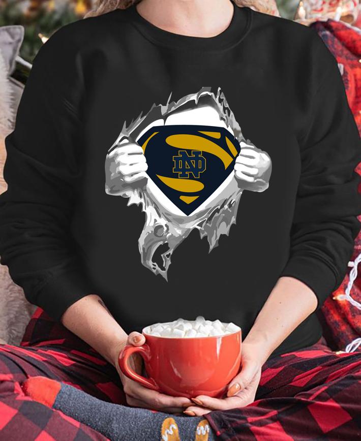Notre Dame Fighting Irish Insides Me Superman Logo t-shirt sweatshirt