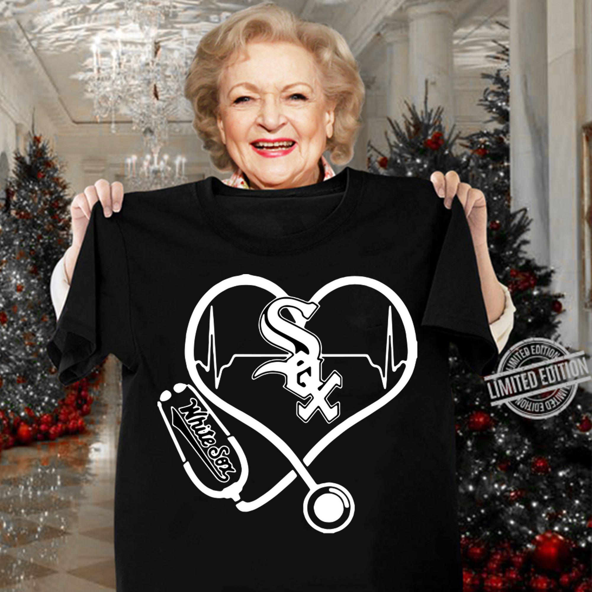 Chicago White Sox Heartbeat Nurse Stethoscope t-shirt woman shirt