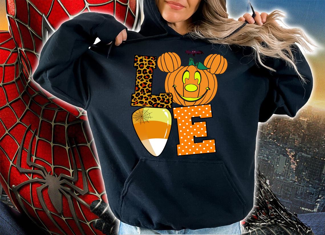 Mickey Mouse Love Halloween Pumpkin t-shirt hoodie