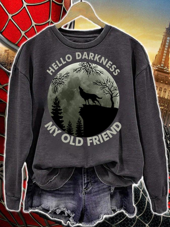 Wolf Hello Darkness My Old Friend t-shirt sweatshirt