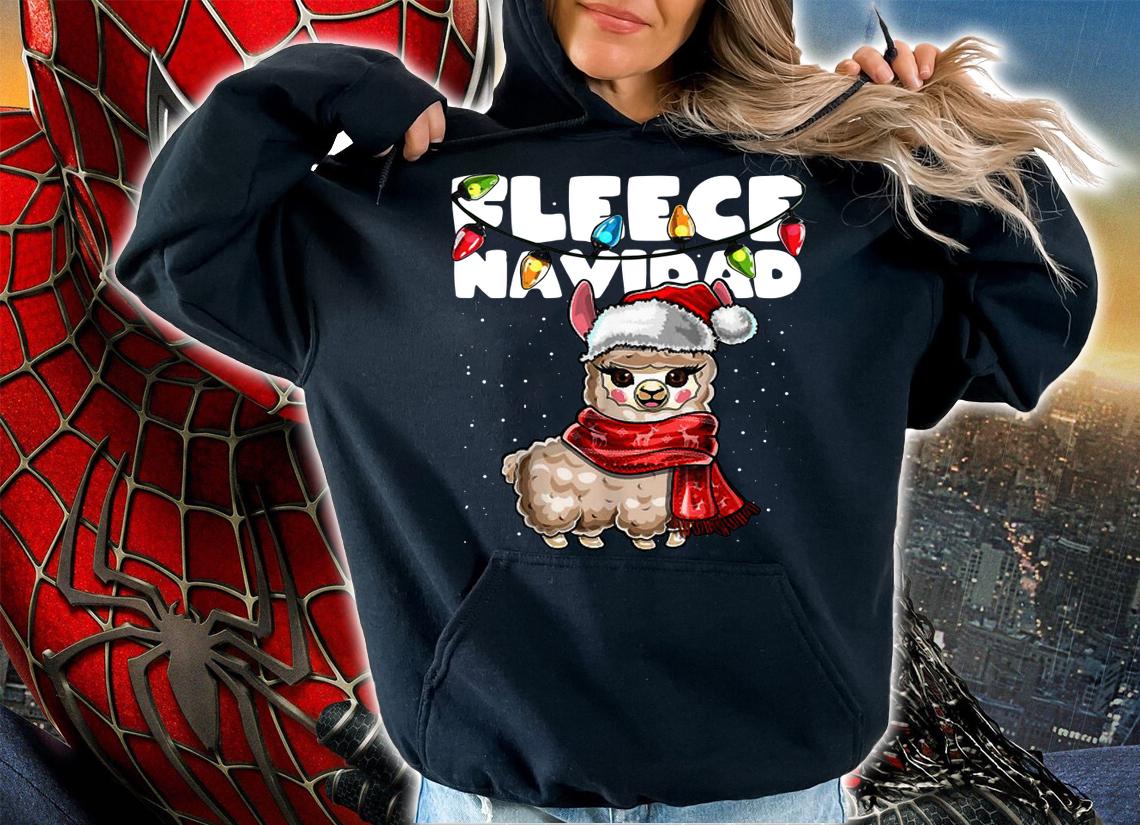Fleece Navidad Llama Ugly Christmas Feliz Navidad Gift Women t-shirt hoodie
