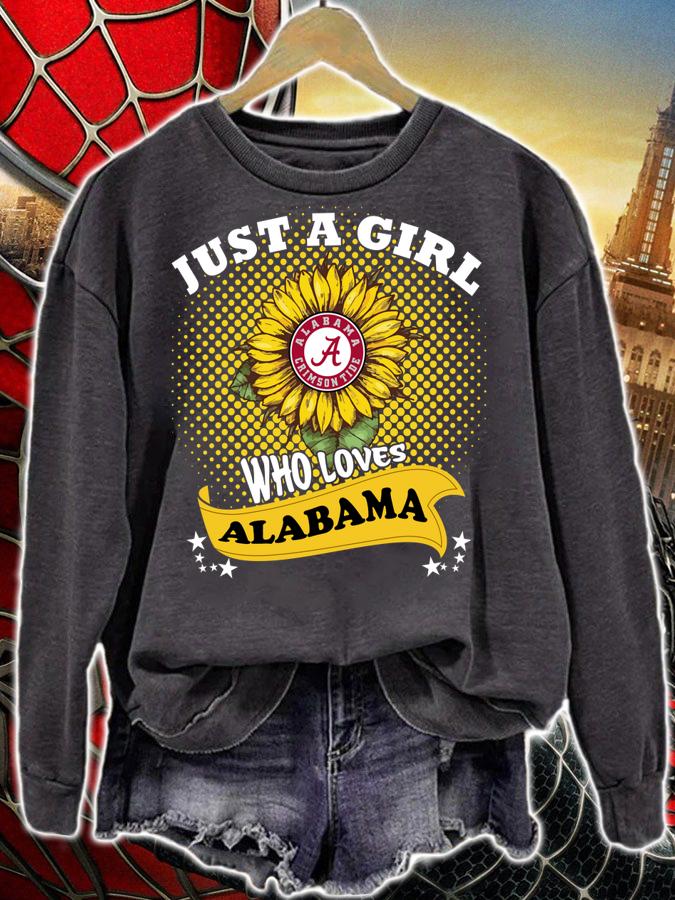 Sunflower Just A Girl Who Loves Alabama Crimson Tide t-shirt sweatshirt
