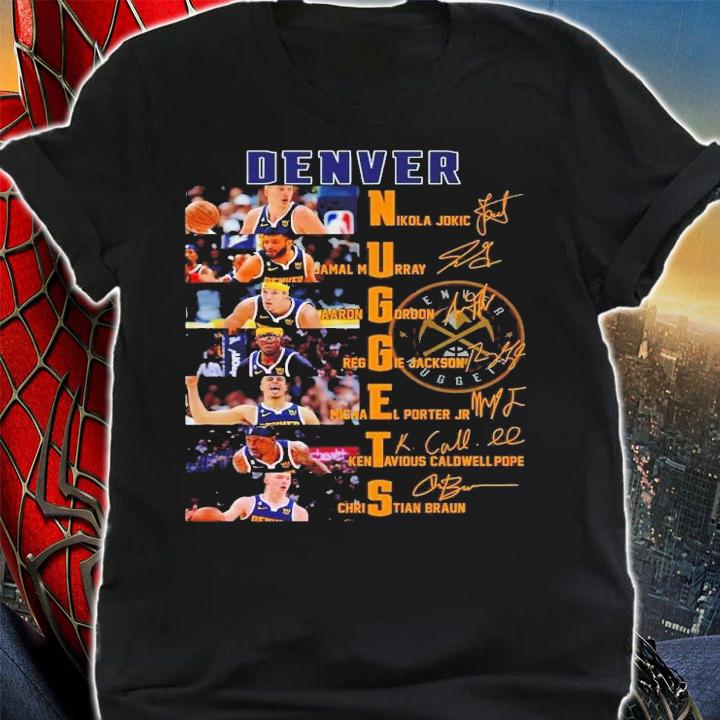 Denver Nuggets players name signatures t-shirt shirt