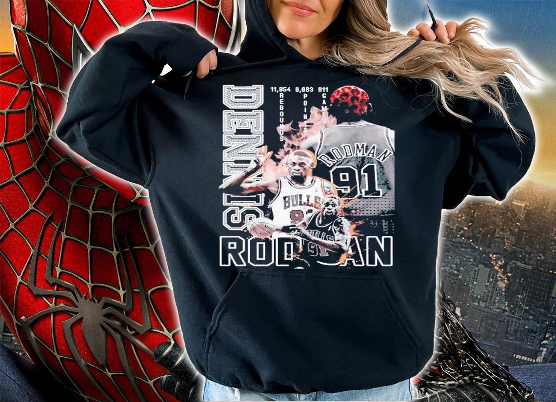 Faded Dennis Rodman graphic t-shirt hoodie
