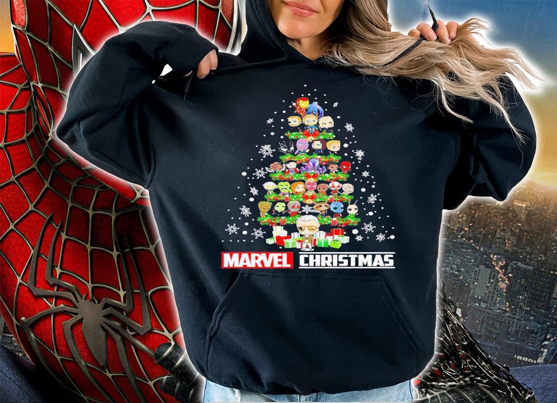 Avengers Marvel Christmas tree shirt t-shirt hoodie
