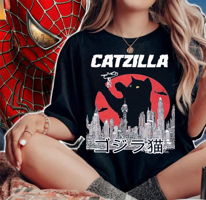 Catzilla vintage shirt t-shirt woman shirt