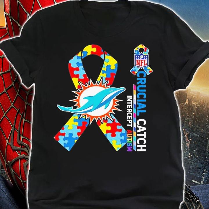 Miami Dolphins NFL Crucial Catch Intercept Autism shirt t-shirt shirt