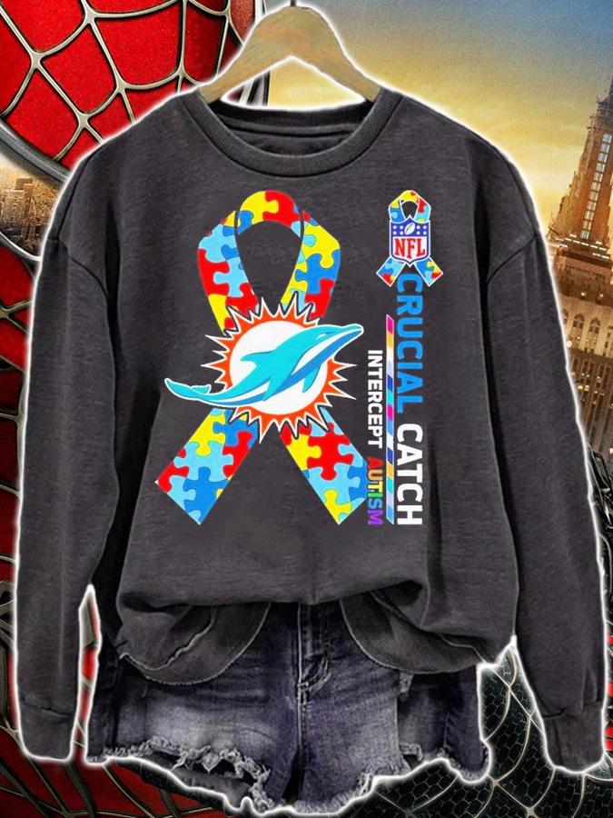 Miami Dolphins NFL Crucial Catch Intercept Autism shirt t-shirt sweatshirt