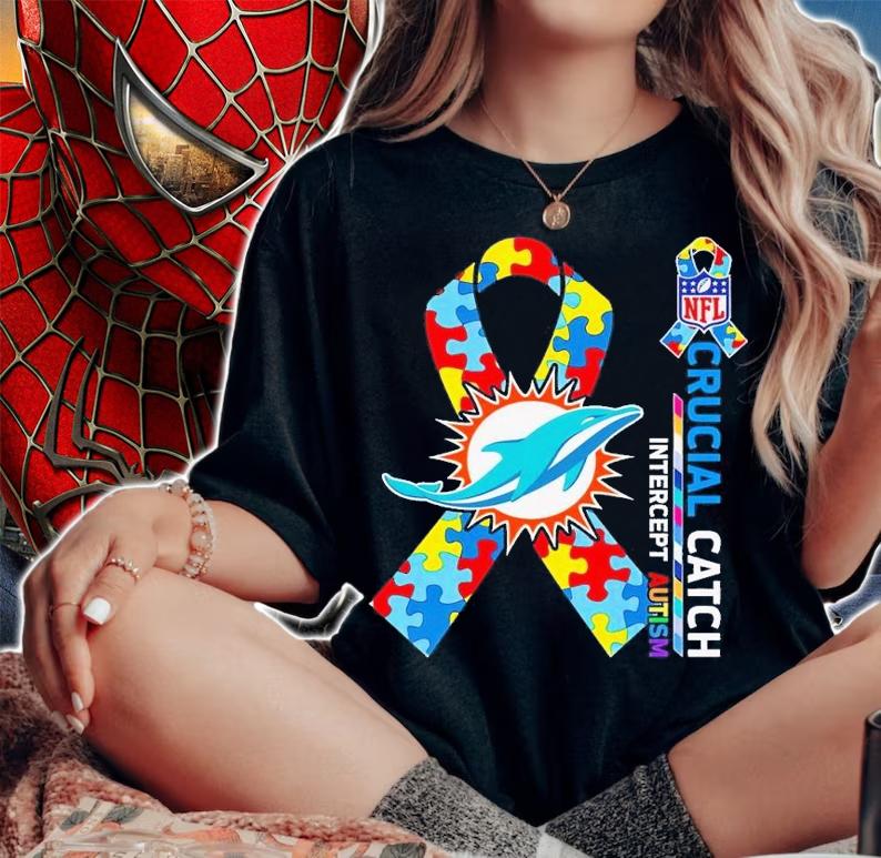 Miami Dolphins NFL Crucial Catch Intercept Autism shirt t-shirt woman shirt