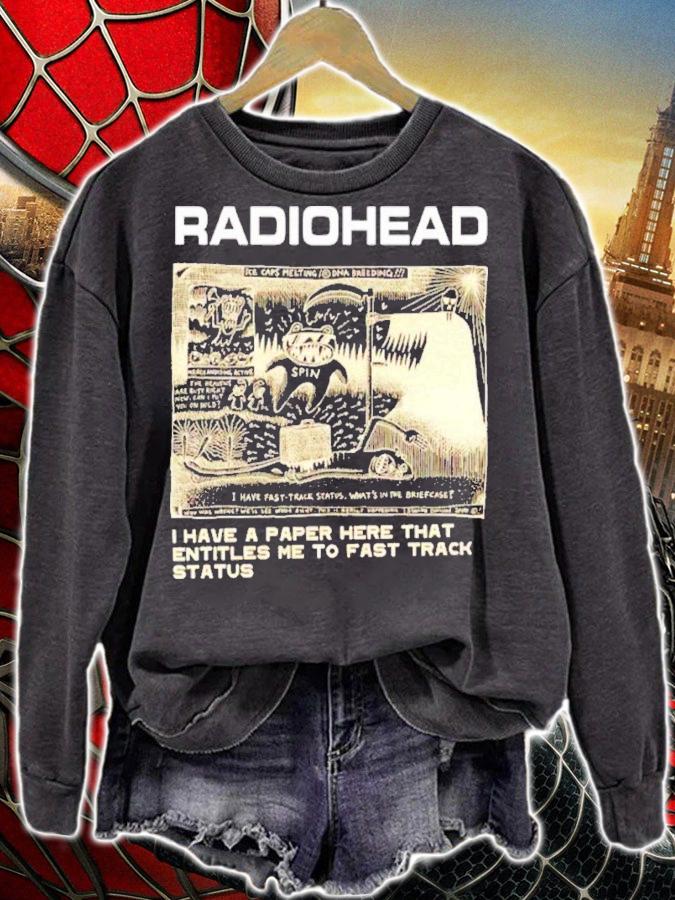 Radiohead I Have A Paper Here That Entitles Me To Fast Track Status 2022 Shirt t-shirt sweatshirt