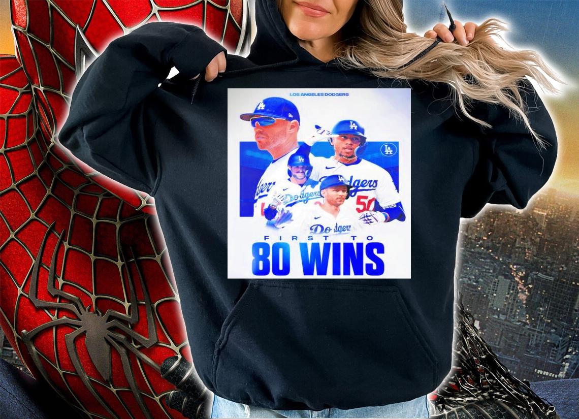 Los Angeles Dodgers Are First To 80 Wins 2022 T-Shirt t-shirt