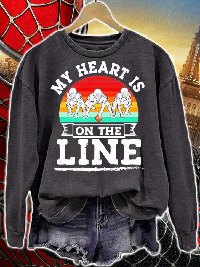 My Heart Is On The Line Offensive Lineman Vintage T-Shirt t-shirt sweatshirt