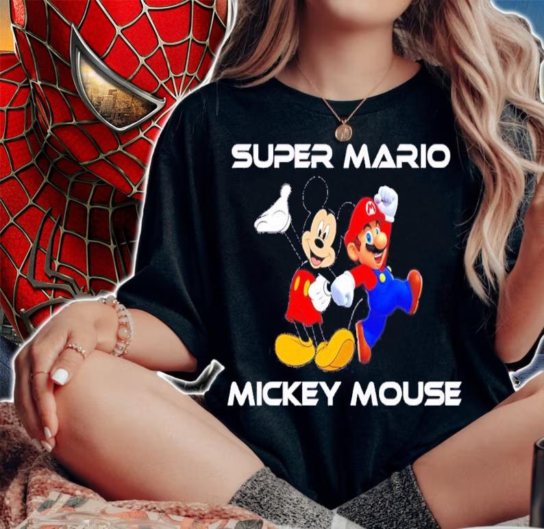 Super Mario Mickey Mouse shirt t-shirt woman shirt