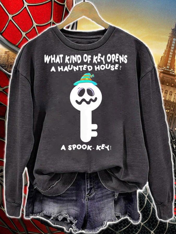 What Kind Of Key Opens A Haunted House A Spook-Key T-Shirt t-shirt sweatshirt