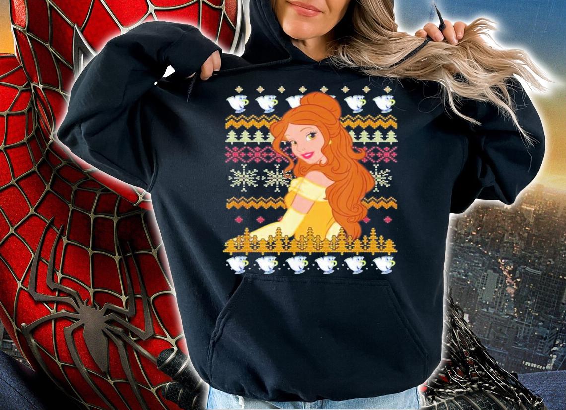 Disney Beauty And The Beast Christmas Belle Tea Cups Shirt t-shirt