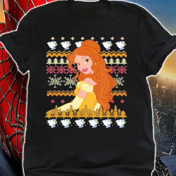 Disney Beauty And The Beast Christmas Belle Tea Cups Shirt t-shirt