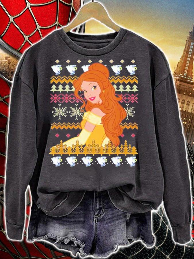 Disney Beauty And The Beast Christmas Belle Tea Cups Shirt t-shirt