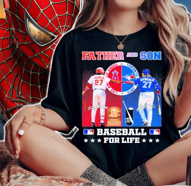 Father And Son Baseball For Life Vladimir Guerrero And Vladimir Guerrero Jr Signatures Shirt t-shirt woman shirt