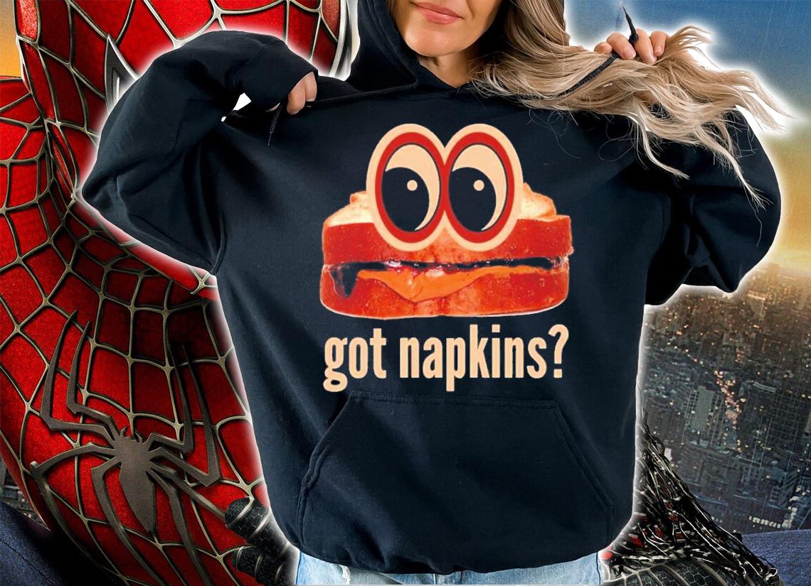 Got Napkins Peanut Butter And Jelly Sandwich Face With Eyes Shirt t-shirt hoodie