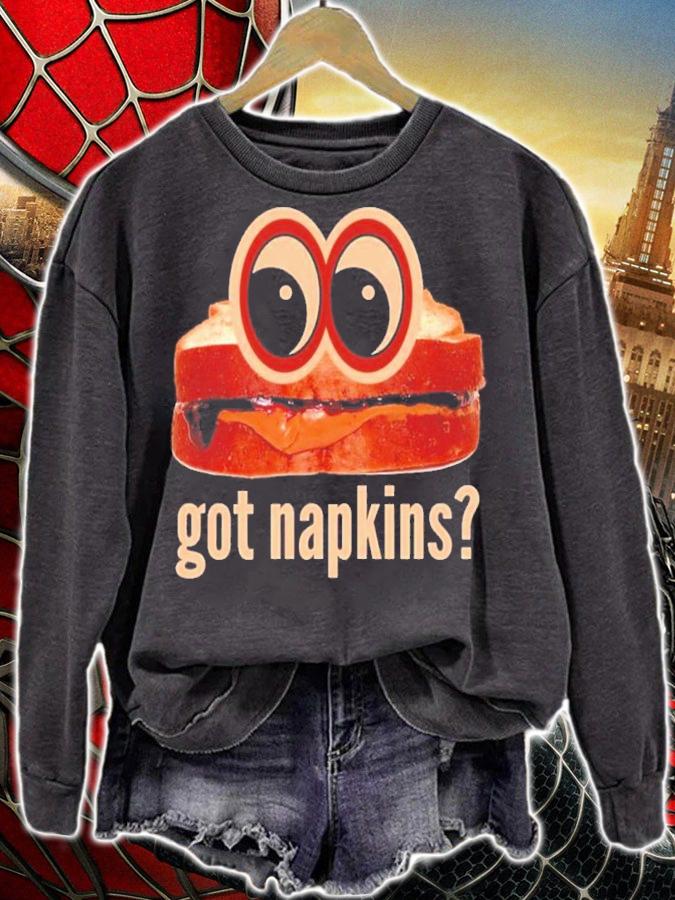 Got Napkins Peanut Butter And Jelly Sandwich Face With Eyes Shirt t-shirt sweatshirt
