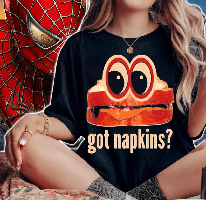 Got Napkins Peanut Butter And Jelly Sandwich Face With Eyes Shirt t-shirt woman shirt