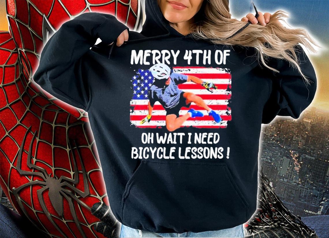 Joe Biden Falls Off Bike Merry 4th Of July Oh Wait I Need Bicycle Lesson Shirt t-shirt hoodie