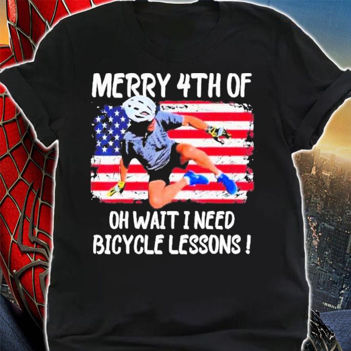Joe Biden Falls Off Bike Merry 4th Of July Oh Wait I Need Bicycle Lesson Shirt t-shirt shirt