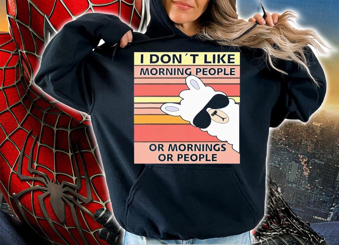 Llama I Don't Like Morning People Or Mornings Or People Vintage T-Shirt t-shirt hoodie