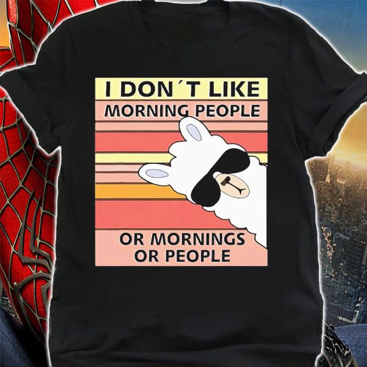 Llama I Don't Like Morning People Or Mornings Or People Vintage T-Shirt t-shirt shirt