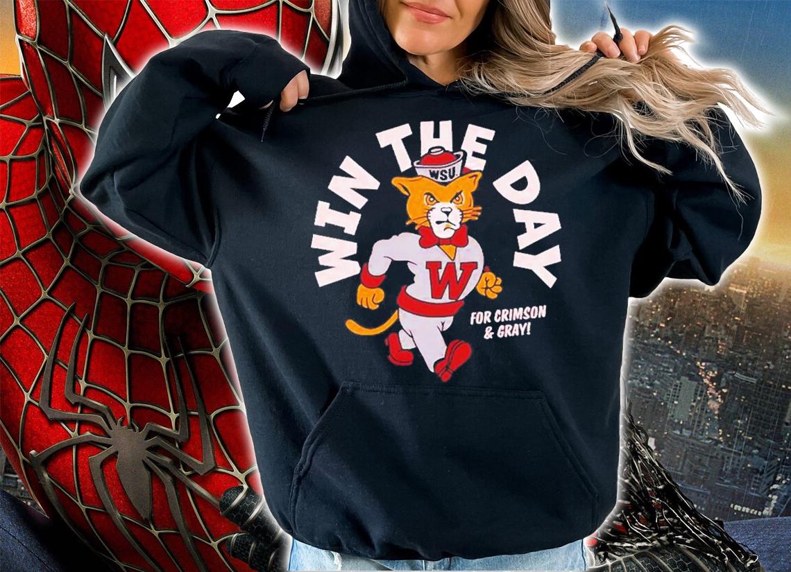 Win The Day WSU Cougar Mascot For Crimson And Gray Shirt t-shirt hoodie