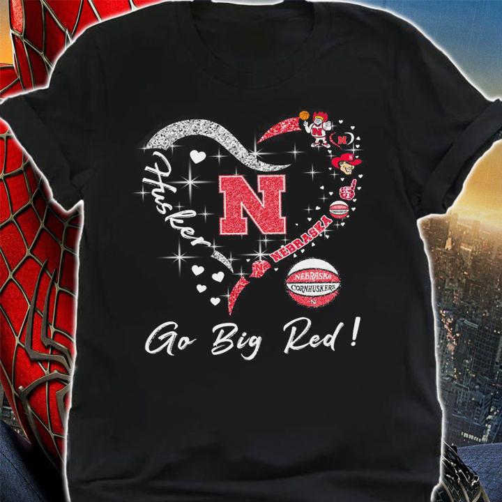 Heart Nebraska Cornhuskers Go Big Red Husker Football Lover t-shirt shirt