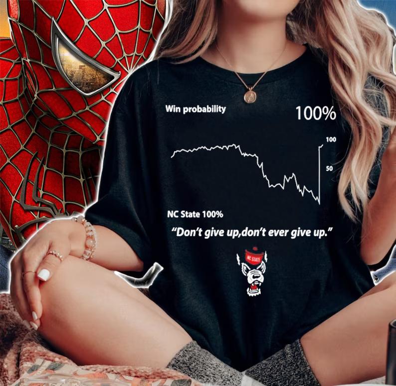 Student Wolfpack Club Win Probability Don't Give Up Don't Ever Give Up Shirt t-shirt woman shirt