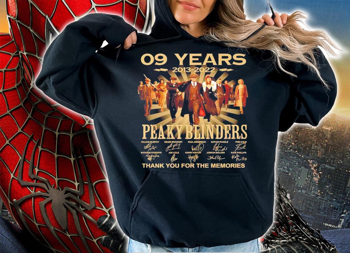09 Years 2013-2022 Peaky Blinders Signatures Thank You For The Memories Shirt t-shirt