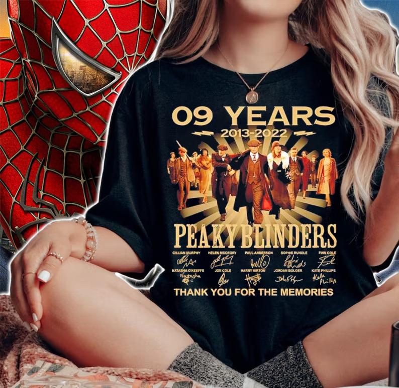 09 Years 2013-2022 Peaky Blinders Signatures Thank You For The Memories Shirt t-shirt