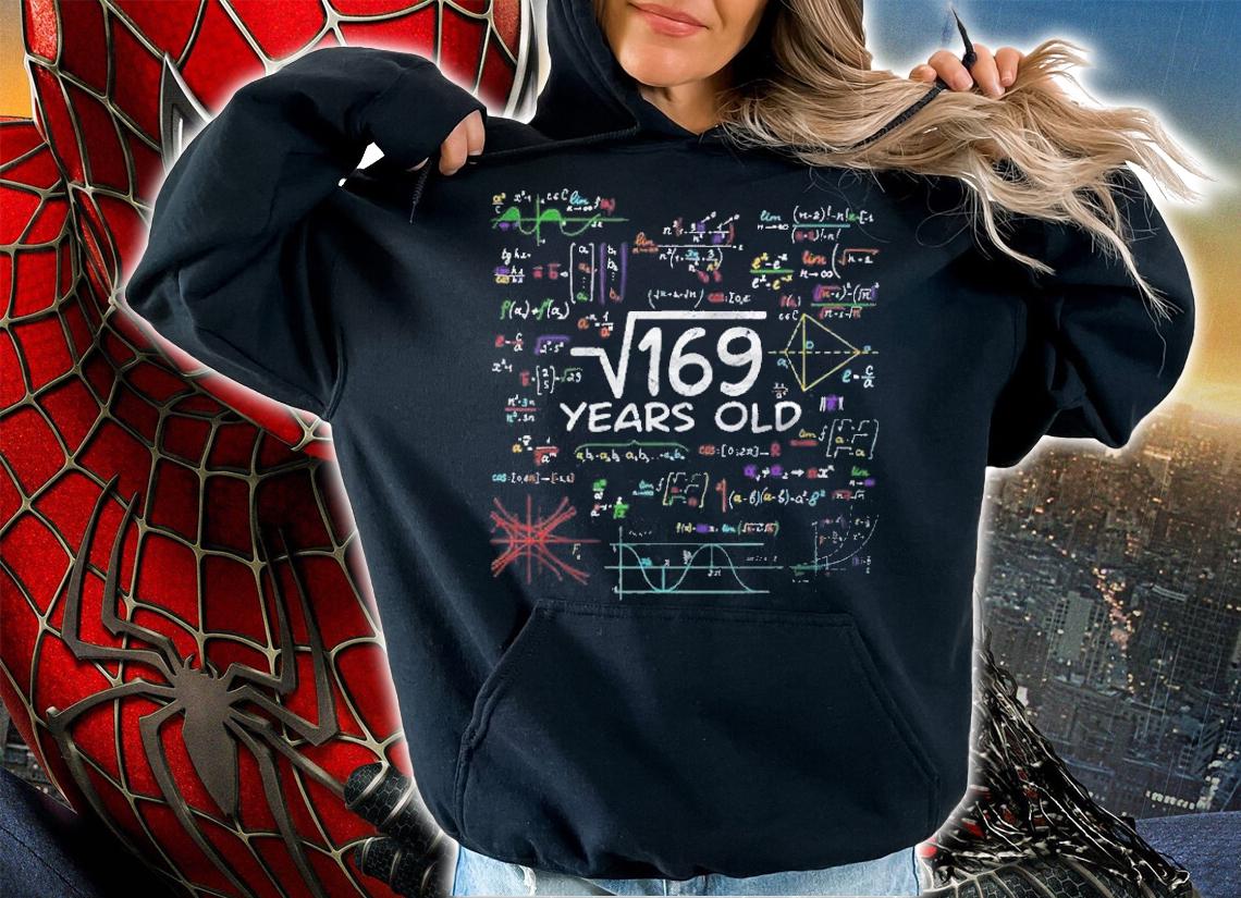 13Th Birthday Square Root Of 169 Official Teenager 13 Years Old Shirt t-shirt