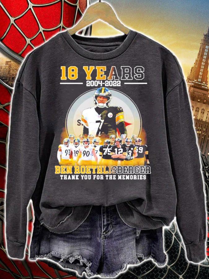 18 Years 2004-2022 Ben Roethlisberger Thank You For The Memories Shirt t-shirt