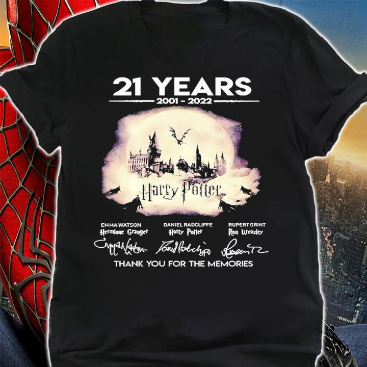 21 Years 2001 2022 Harry Potter Thank You For The Memories Signatures T-Shirt t-shirt