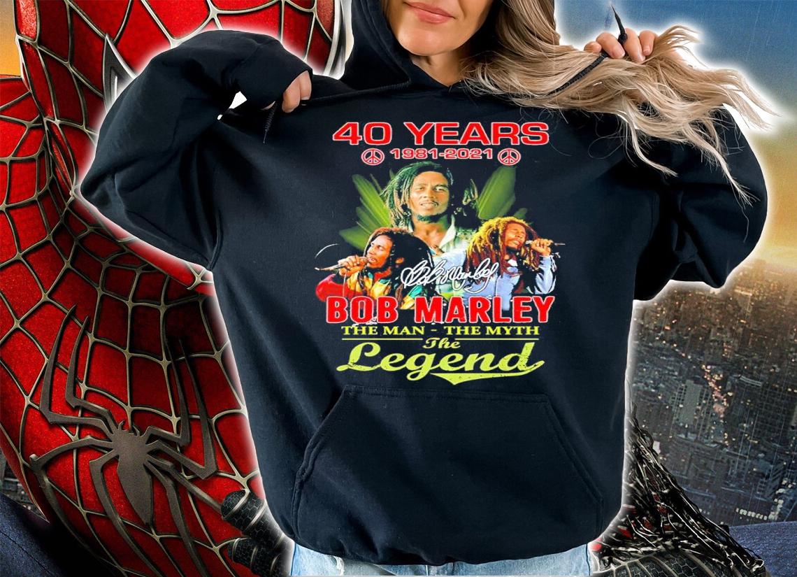 40 Years 1981-2021 Bob Marley The Man The Myth The Legend Shirt t-shirt
