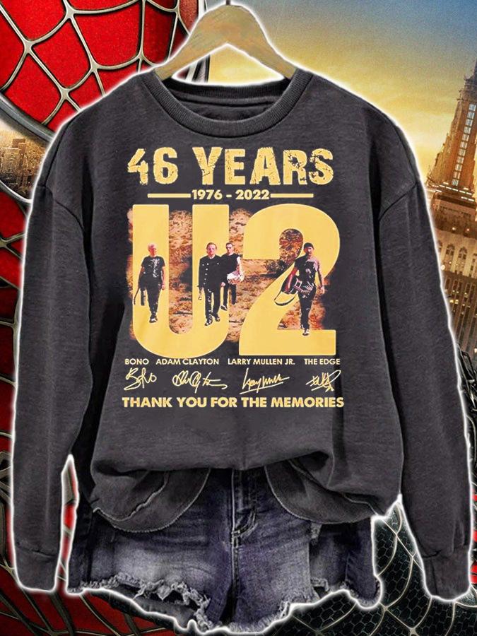 46 Years 1976 2022 U2 Thank You For The Memories Signatures T-Shirt t-shirt