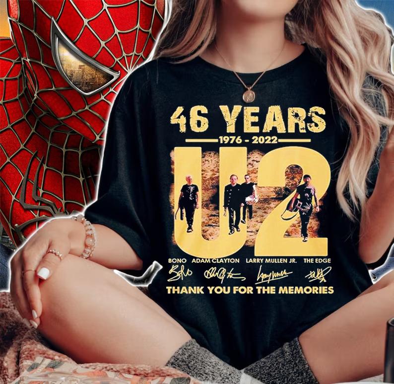 46 Years 1976 2022 U2 Thank You For The Memories Signatures T-Shirt t-shirt