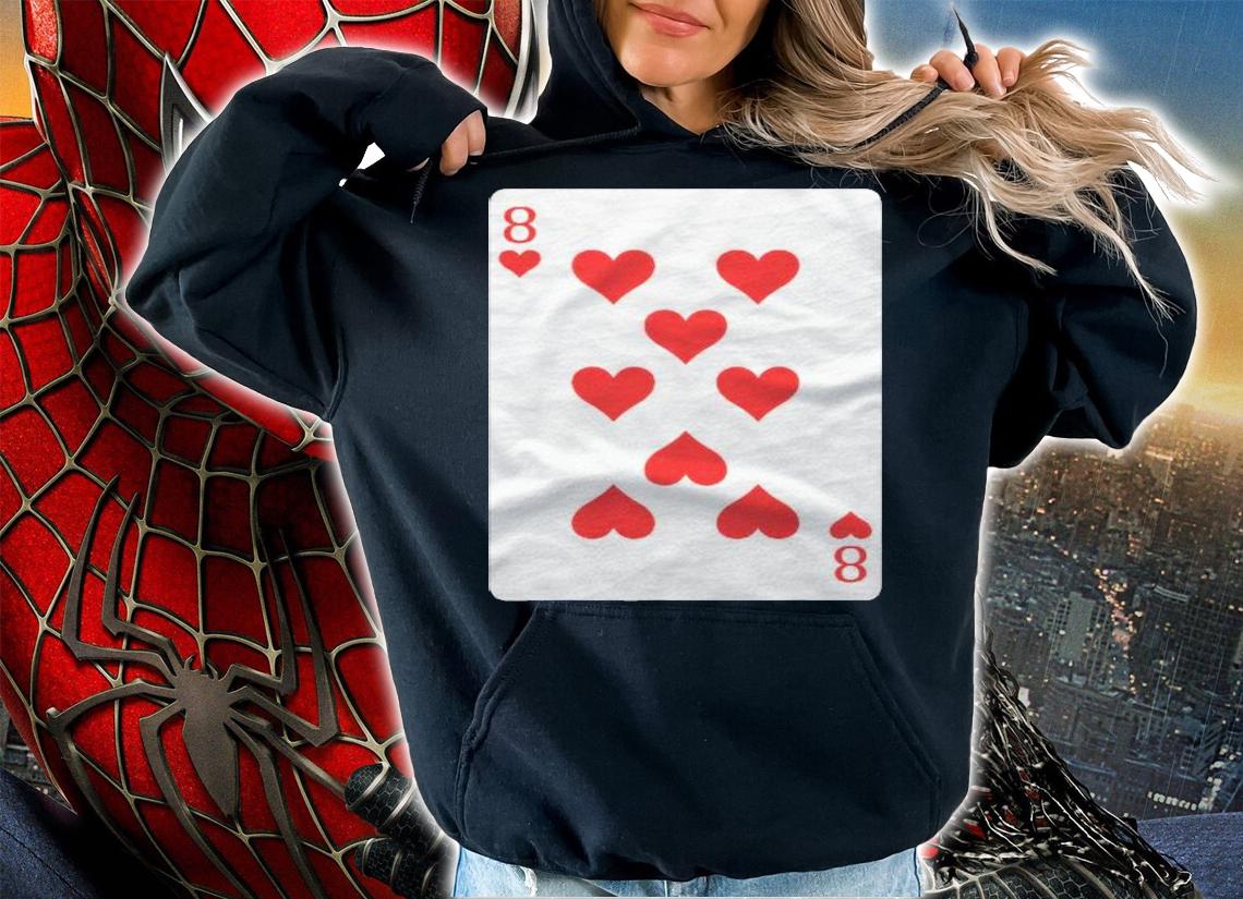 8 Eight Of Hearts Poker Playing Cards Shirt Easy Halloween Costume Shirt t-shirt hoodie