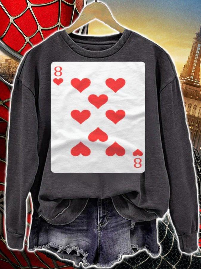 8 Eight Of Hearts Poker Playing Cards Shirt Easy Halloween Costume Shirt t-shirt sweatshirt