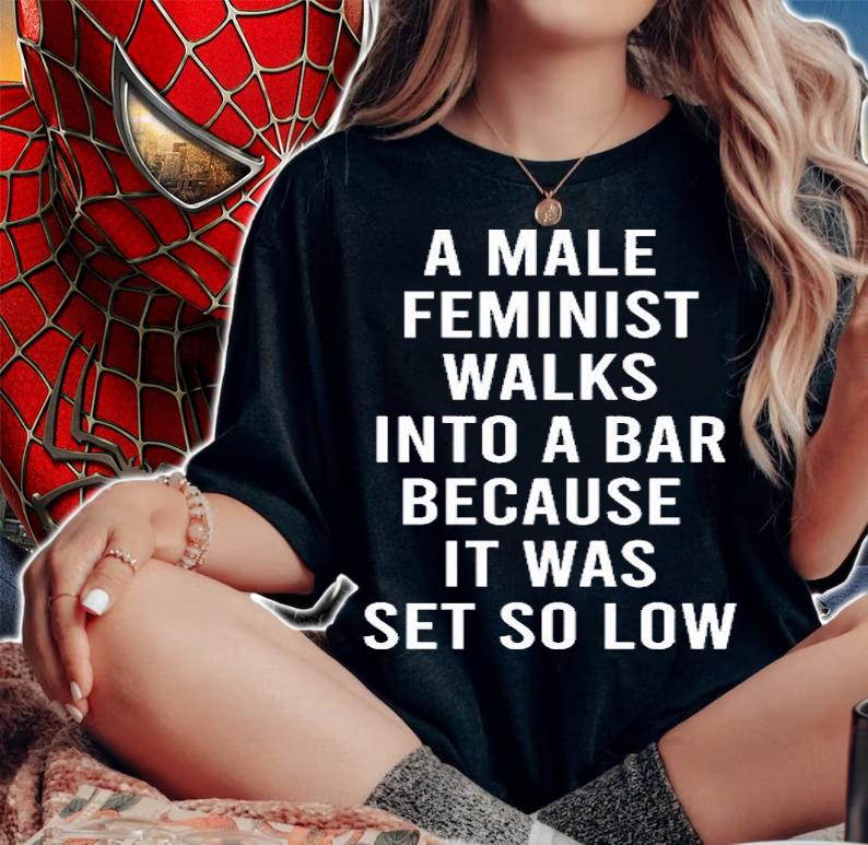 A Male Feminist Walks Into A Bar Because It Was Set So Low T-Shirt t-shirt