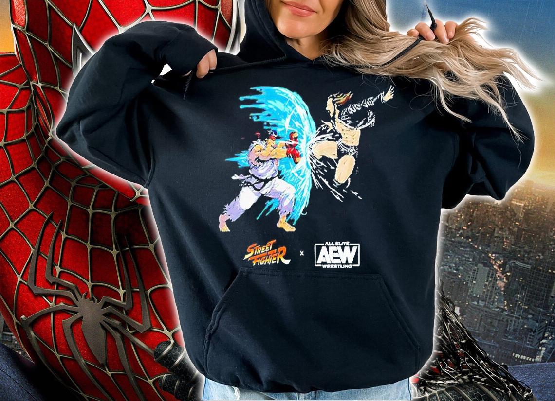 Adam Cole Vs. Ryu And Street Fighter x AEW t-shirt