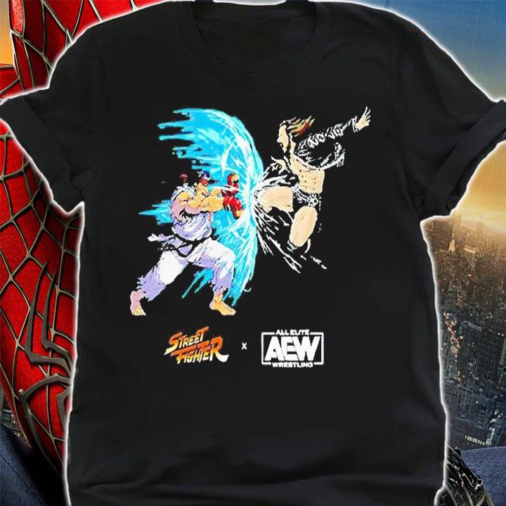 Adam Cole Vs. Ryu And Street Fighter x AEW t-shirt