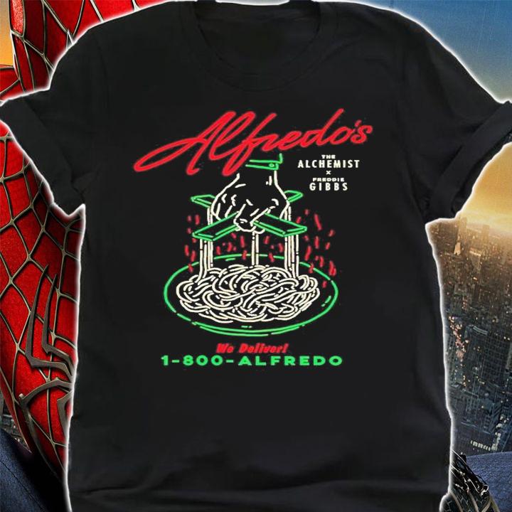 Alfredo's The Alchemist X Freddie Gibbs We Deliver 1-800-Alfredo Shirt t-shirt