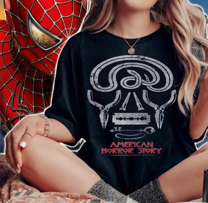 American Horror Story Skull Symbol Raglan Baseball Shirt t-shirt woman shirt