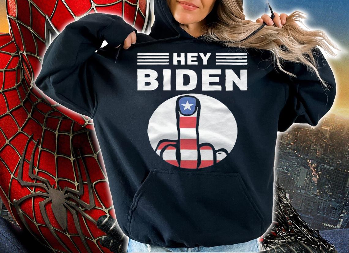 Anti Biden hey Biden FJB Fuck You American Flag Hand Giving Finger T-Shirt t-shirt hoodie