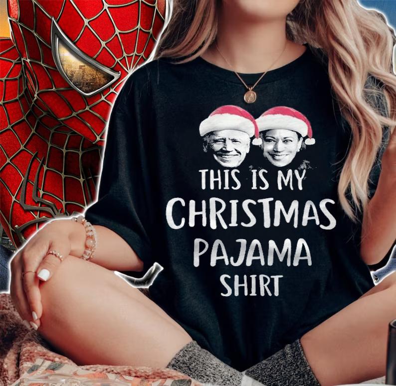 Anti President joe Biden Harris Christmas Funny This Is My Christmas Pajama Shirt T-Shirt t-shirt woman shirt
